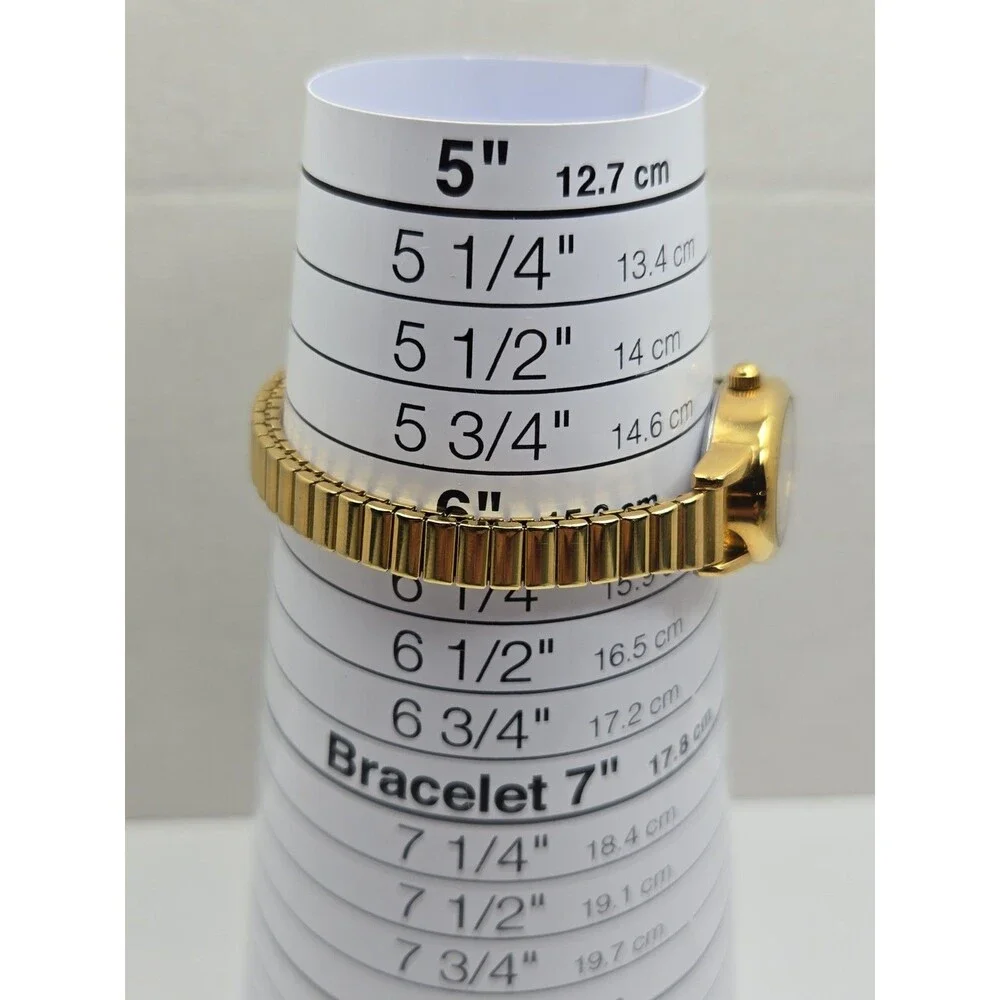 VAVC Womens Goldtone Oval Roman Numeral Expansion Quartz Dress Watch New Battery